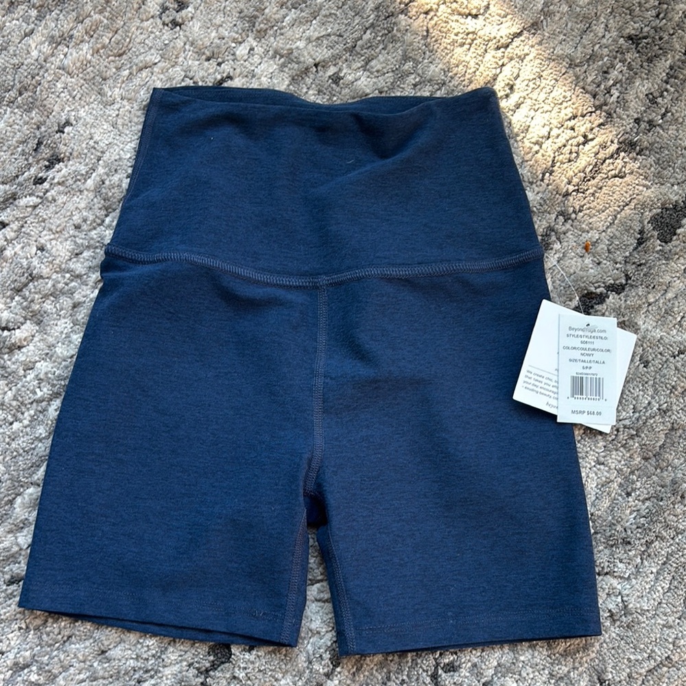 Beyond Yoga Blue Bike Shorts High-Waisted Athletic